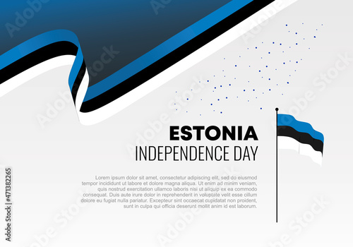 Estonia independence day background banner poster for national celebration on February 24 th.