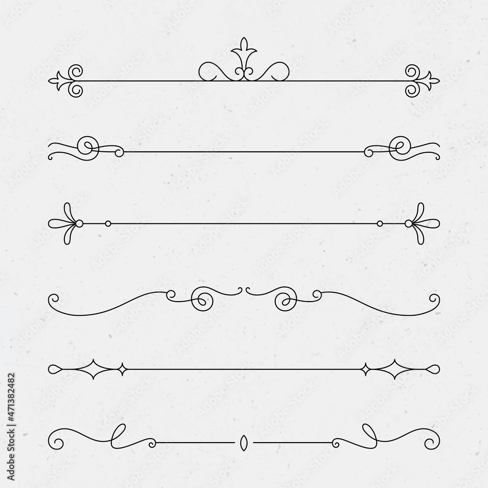 Vintage ornament vector set in black Stock Vector Adobe Stock