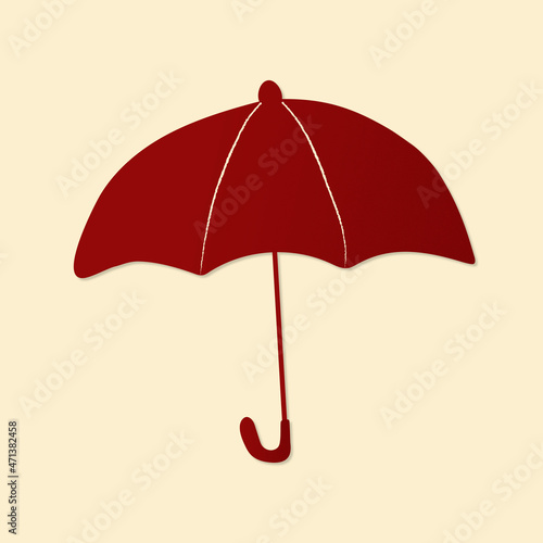 Cute umbrella sticker, printable weather clipart vector