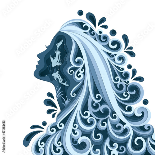 3d illustration with papercut woman face and women's day concept