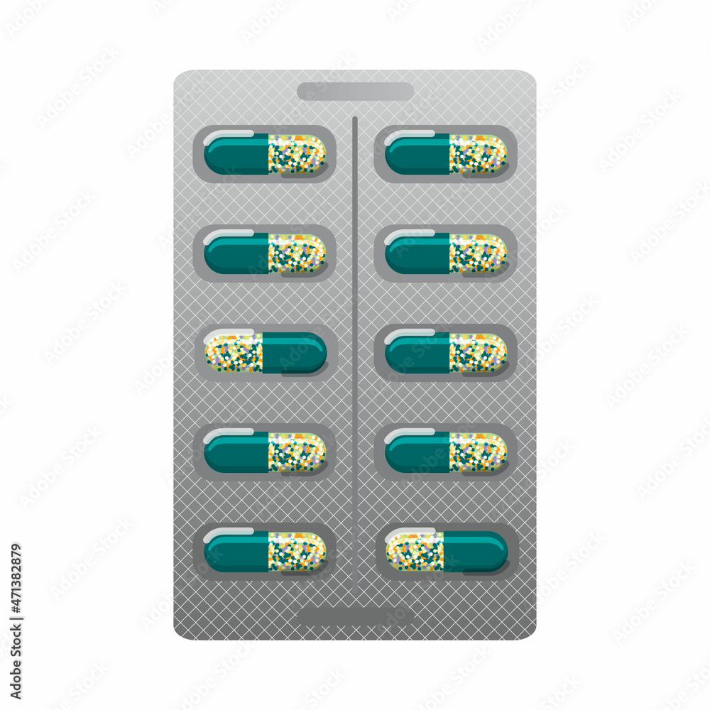 tablets or capsules with granules in a package tablets or capsules with granules in a package