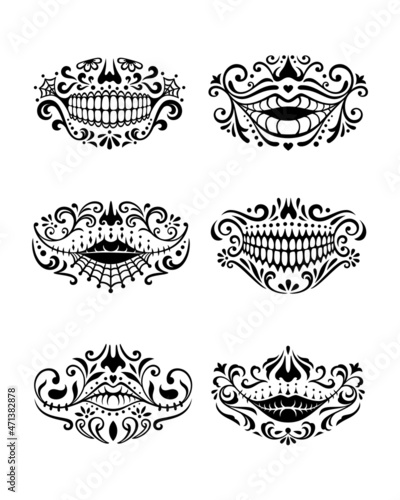 Set of Vector illustration halloween mask