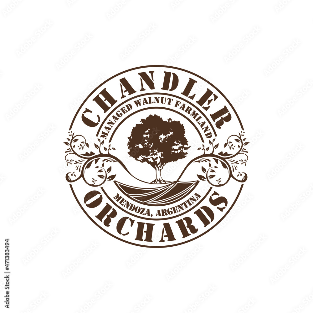 Fototapeta premium tree stamp with the name of the world