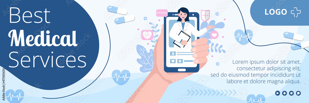 Medical Healthcare Flat Design Illustration Cover Editable of Square Background Suitable for Social media, Feed, Card, Greetings, Print and Web Internet Ads Template