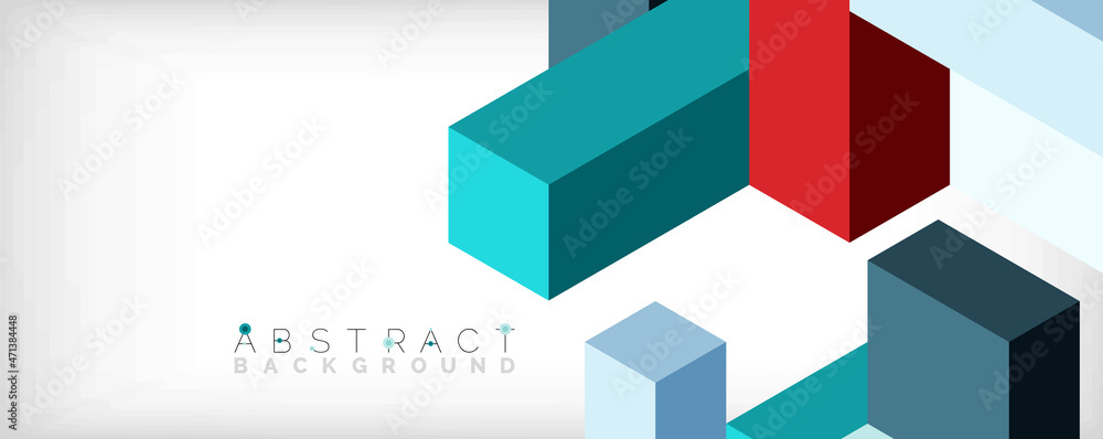 Abstract background. 3d cubes, cubic elements and blocks. Techno or business concept for wallpaper, banner, background, landing page Abstract background. 3d cubes, cubic elements and blocks. Techno or business concept for wallpaper, banner, background, landing page