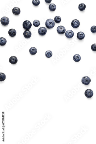 Tasty ripe bilberries on white background