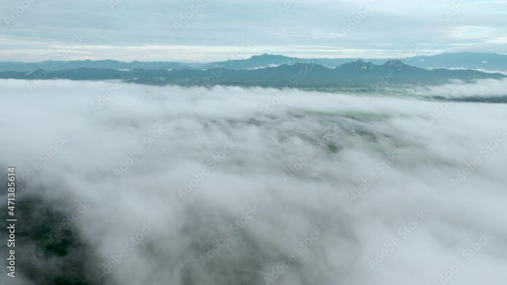 Top view Morning Mist and View Point with Layers of Mountains Top view Morning Mist and View Point with Layers of Mountains