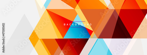 Color triangles composition, geometric abstract background. Techno or business concept, pattern for wallpaper, banner, background, landing page