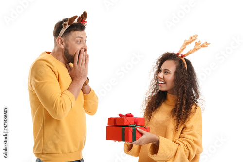 Happy couple with Christmas...