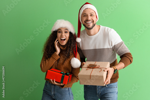Happy couple with Christmas...