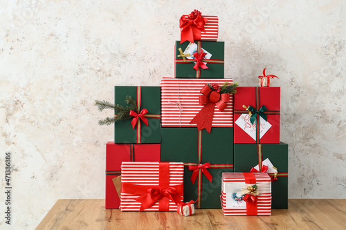 Stack of different gift box...