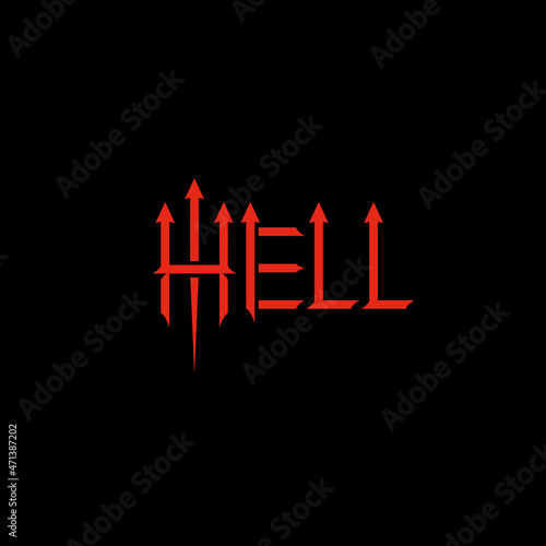Hell typography logo design.