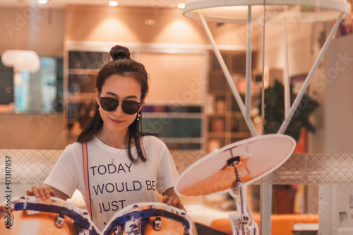 A girl in sunglasses