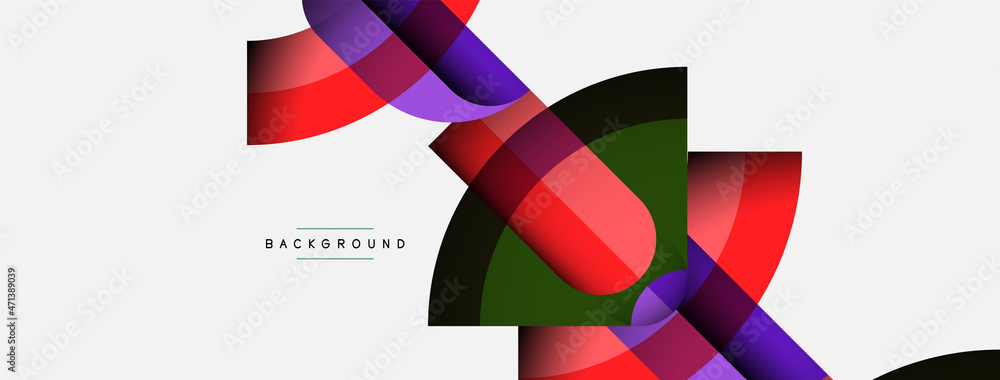 Geometric abstract background. Round shapes, circles, lines composition for wallpaper banner background or landing page Geometric abstract background. Round shapes, circles, lines composition for wallpaper banner background or landing page