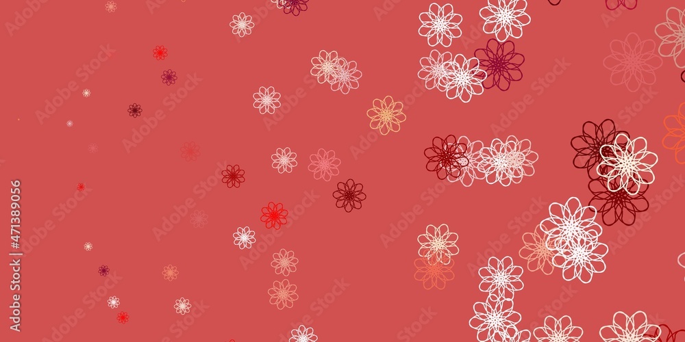 Light Red vector natural layout with flowers. Light Red vector natural layout with flowers.