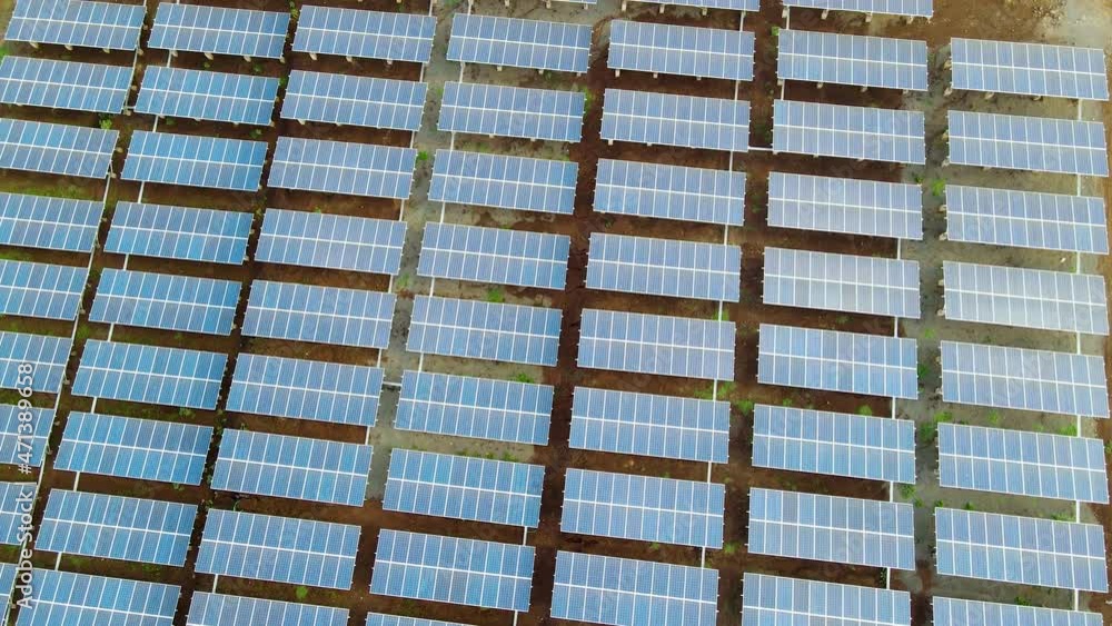 Aerial of solar panel farm in rural Africa Aerial of solar panel farm in rural Africa