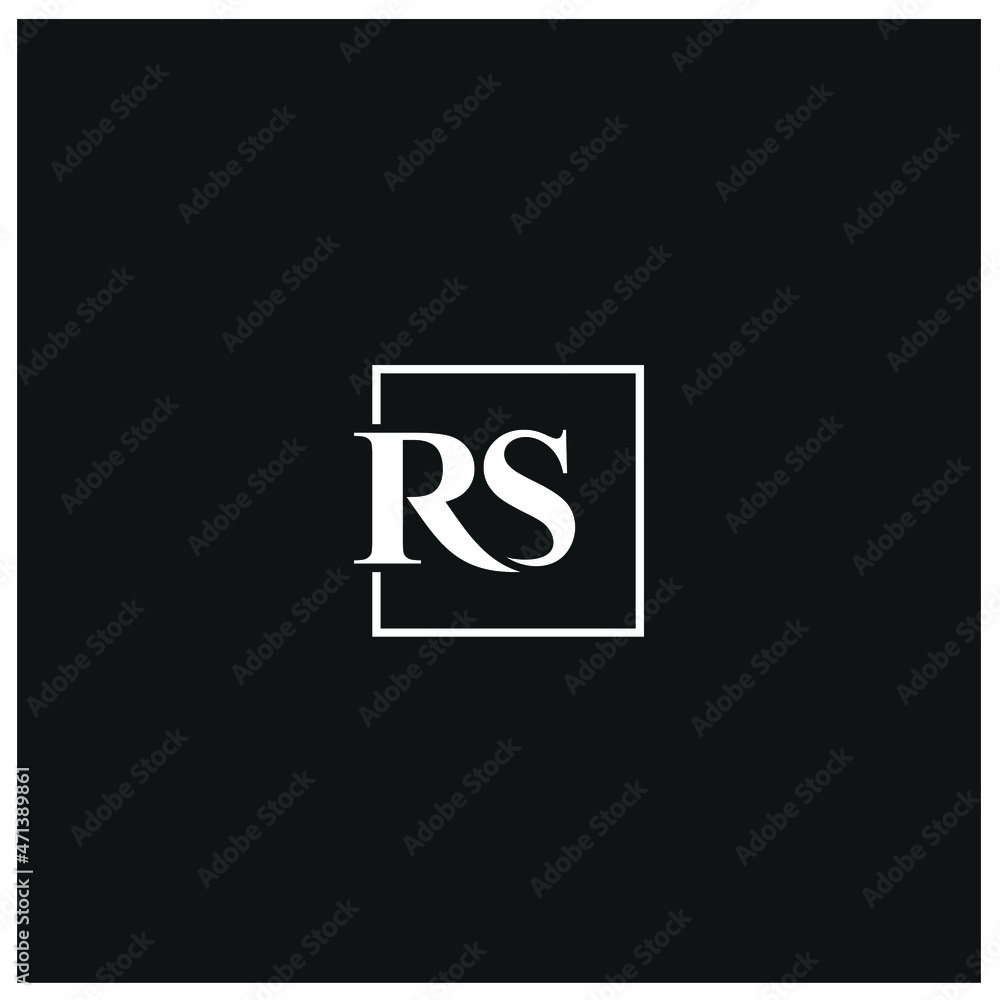 initials letter RS, logo design serif font icon initials letter RS, logo design serif font icon
