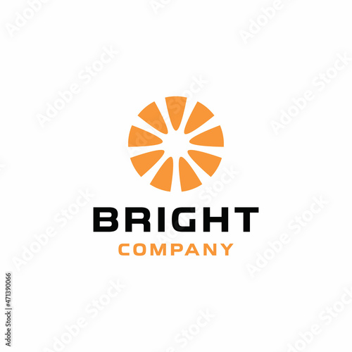 bright light circle logo template