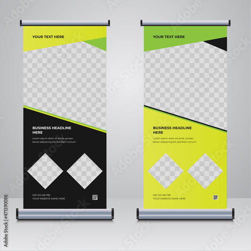 Business agency roll up banner design template