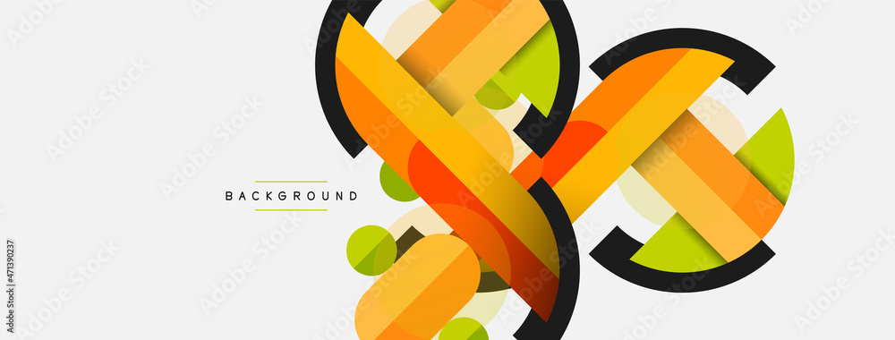 Round geometric shapes lines and circles. Vector template for wallpaper banner background or landing page Round geometric shapes lines and circles. Vector template for wallpaper banner background or landing page