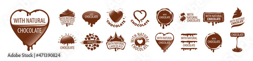 A set of vector Chocolate logos on a white background