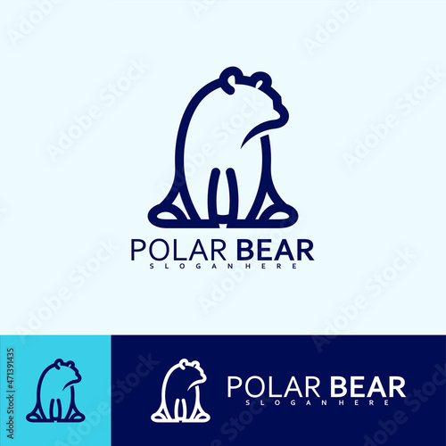 Polar bear logo creative. Logo vector illustration line design template