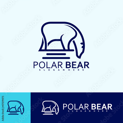 Polar bear logo creative. Logo vector illustration line design template