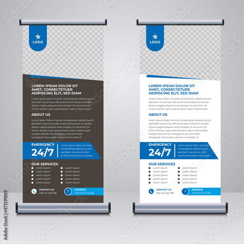 Corporate medical business roll up banner design template