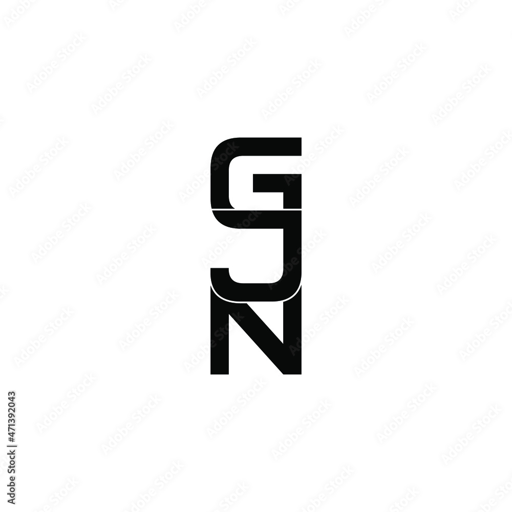 gjn initial letter monogram logo design gjn initial letter monogram logo design