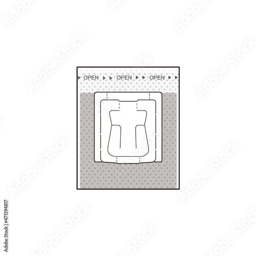 Tea bag, drip bag, coffee vector illustration.