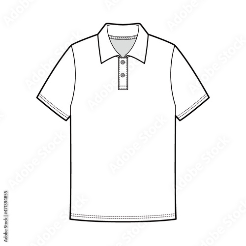 Polo Shirts Fashion Flat Sketch Template