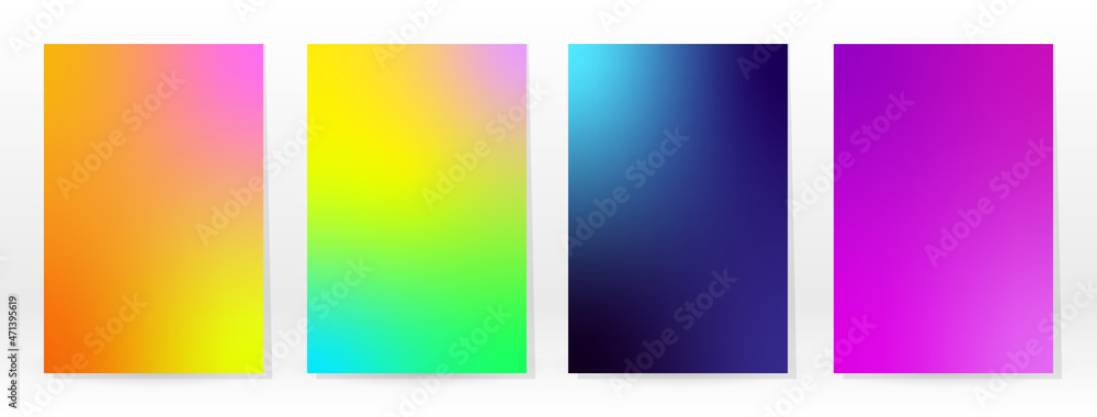 Fototapeta premium Minimal Poster. Pastel Soft. Rainbow Gradient Set.