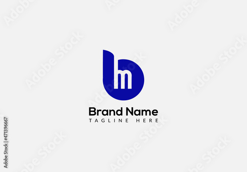 Abstract bm letter modern initial logo design