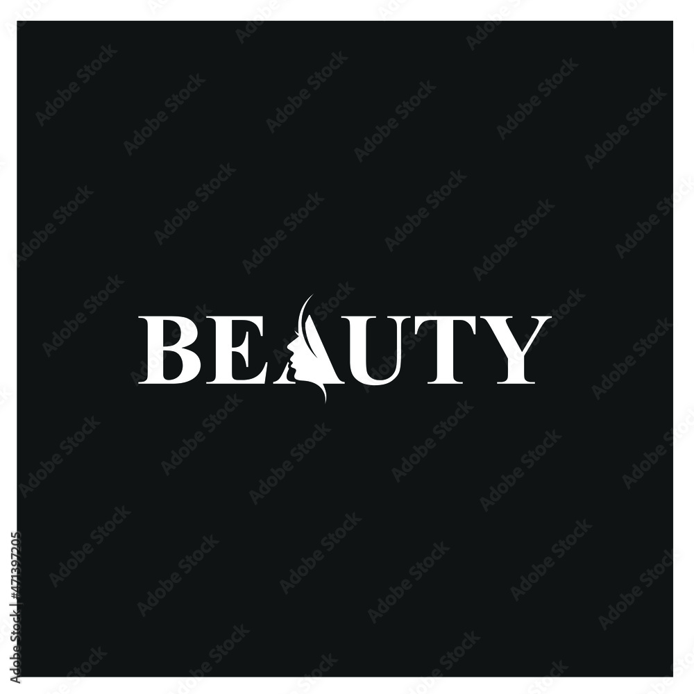 Serif font typography, beauty text logo