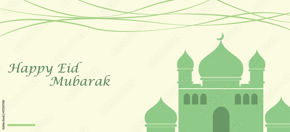 Happy Eid Al-Fitr background illustration, for banner and graphic design