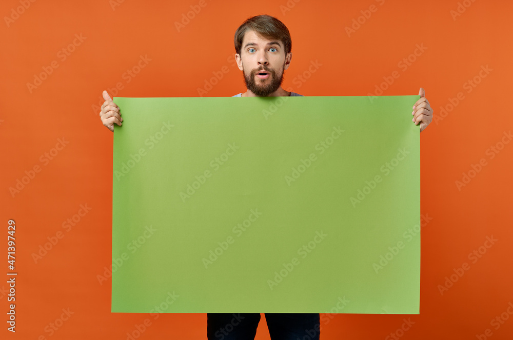 emotional man green mockup Poster discount isolated background emotional man green mockup Poster discount isolated background
