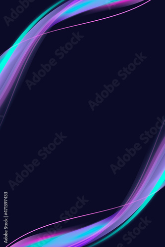 Neon purple curve frame template vector