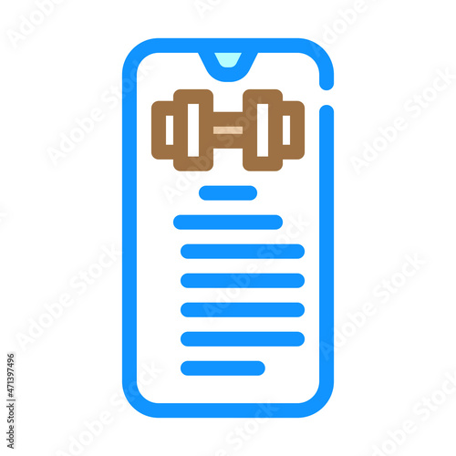 exercise description smartphone app color icon vector. exercise description smartphone app sign. isolated symbol illustration