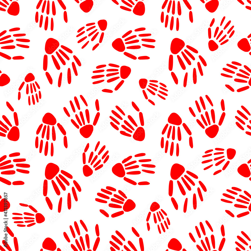 Skeleton hand seamless pattern. bones pattern. Design for Halloween and day of the Dead Skeleton hand seamless pattern. bones pattern. Design for Halloween and day of the Dead