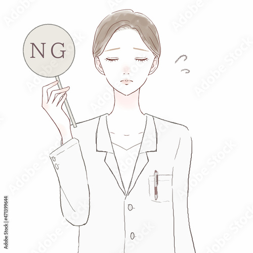 NGサインを出す女性医師