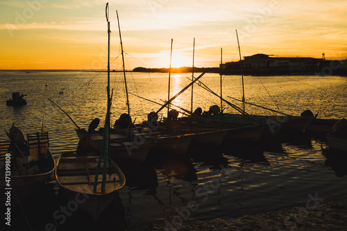 sunset in the gulf of california in the port LA REFORMA ANGOSTURA SINALOENSE TIERRA DEL EVERA