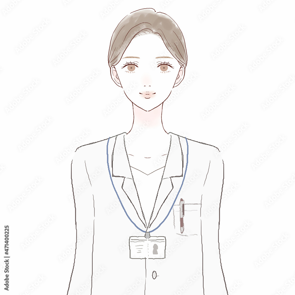 女性医師の正面・バストアップ