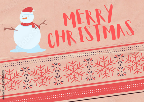 Modern Merry Christmas postcard to print