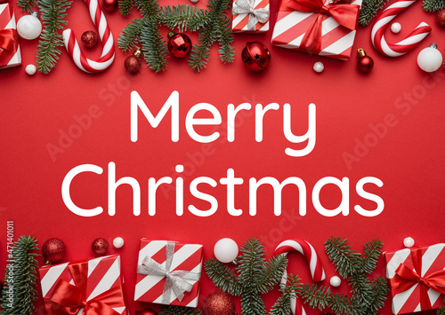 Modern Merry Christmas postcard to print