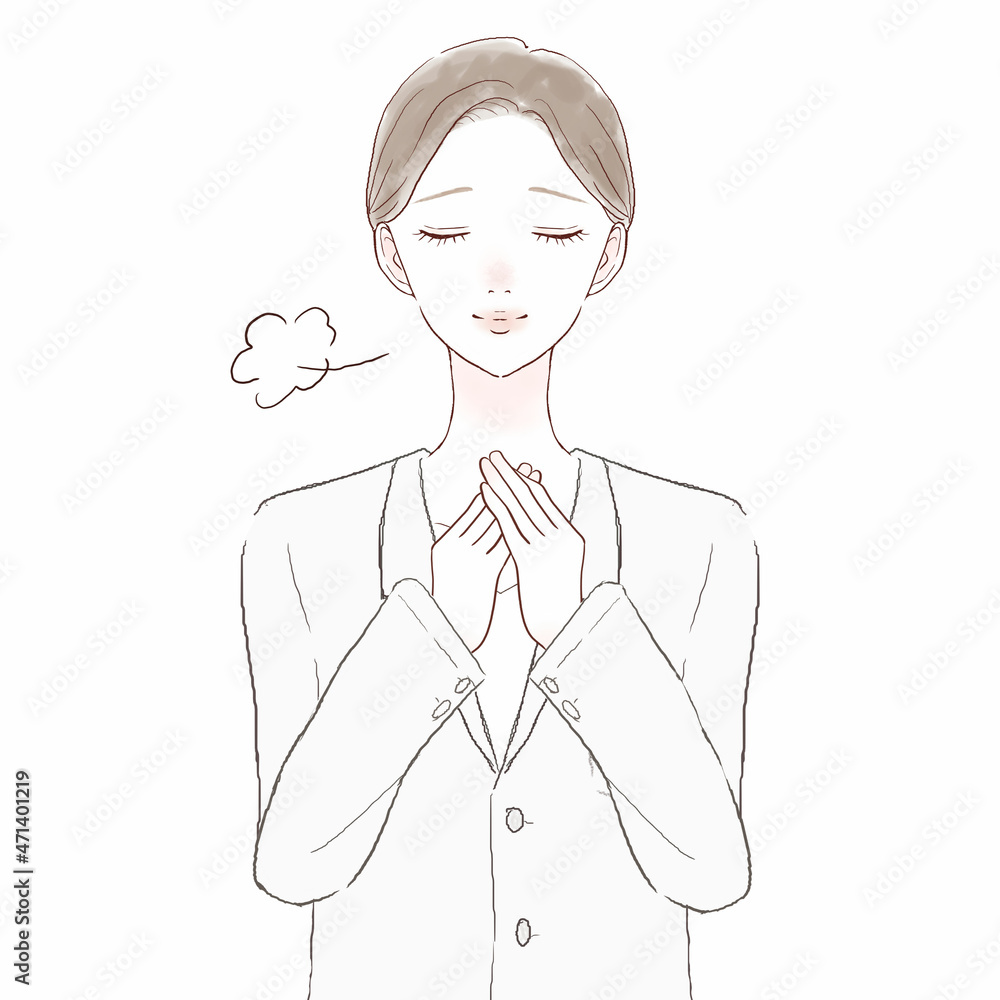 安心している女性医師 安心している女性医師