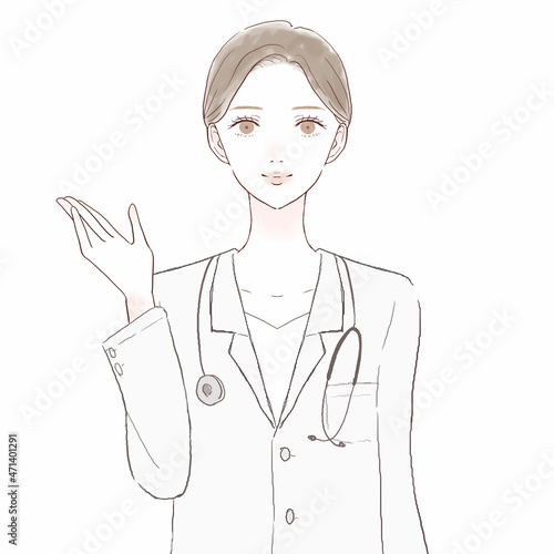 案内している女性医師