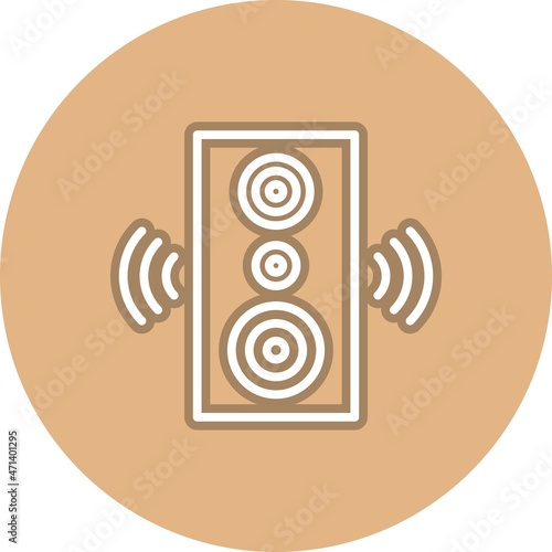Woofer Line Circle Vector Icon Design