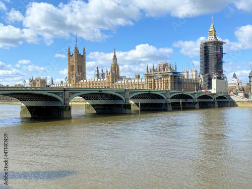 The River Thames at Westminster showing the Houses of Parliment in the background