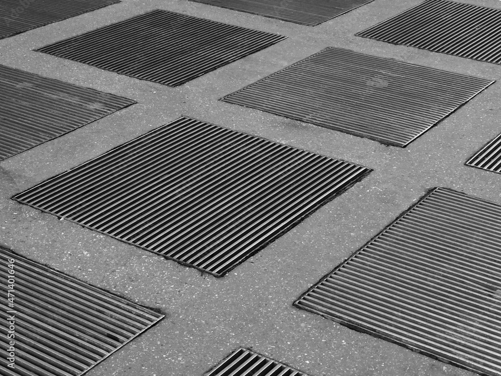 manhole grid industrial background