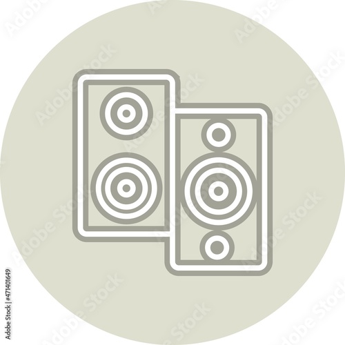 Woofer Line Circle Vector Icon Design